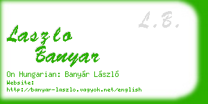 laszlo banyar business card